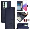 Realme V70/14x/C75 5G Cat Rat Embossed RFID Leather Case Blue - 1
