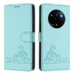 Realme Narzo 80/14 Pro 5G Cat Rat Embossed RFID Leather Case Mint Green - 2