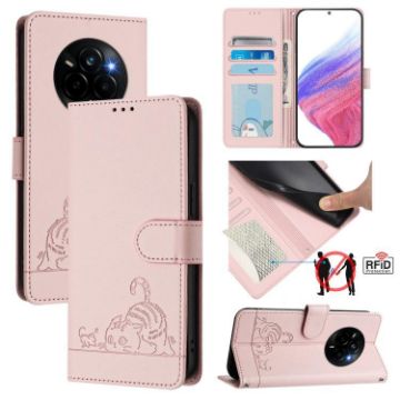 Realme Narzo 80/14 Pro 5G Pink RFID Leather Case with Lanyard - 1
