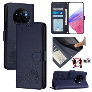 Realme Narzo 80/14 Pro 5G Blue RFID Leather Case with Lanyard - 1