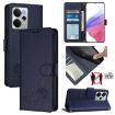 Realme 14 5G/P3 5G India Cat Rat Embossed RFID Leather Case Blue - 1