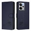 Realme 14 5G/P3 5G India Cat Rat Embossed RFID Leather Case Blue - 2