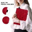 Samsung Galaxy Tab A8 10.5 2022 Red Lily Embossed Leather Case - 7