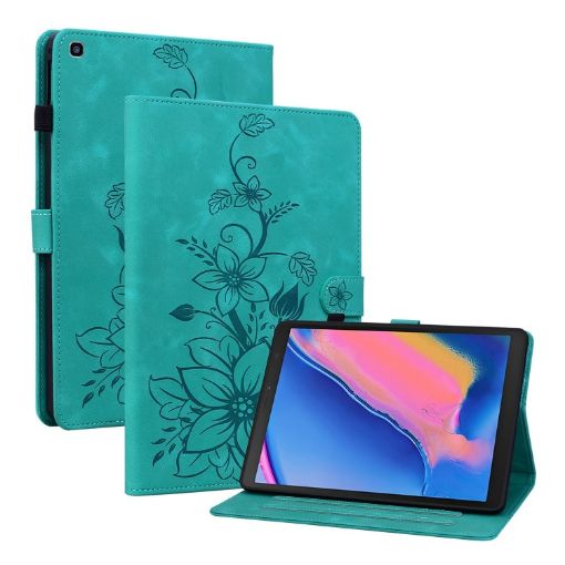 Samsung Galaxy Tab A 8.0 2019 Green Lily Embossed Leather Case - 1