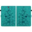 Samsung Galaxy Tab A 9.7 T550 T555 Green Lily Embossed Leather Case - 3