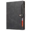iPad Pro 13 2024 Black Leather Flip Case with Calf Texture & Clasp - 2