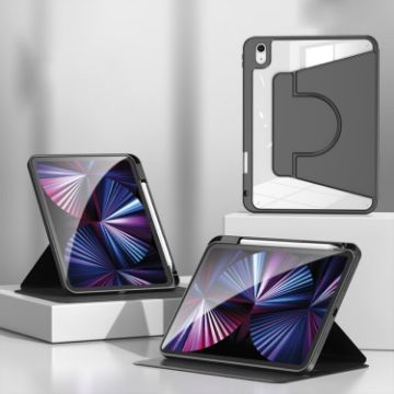 iPad Pro 13 2024 Acrylic Split Rotating Leather Case - Black - 1