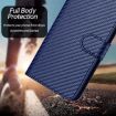 Xiaomi 14 Ultra YX0070 Carbon Fiber Leather Case with Lanyard Blue - 7