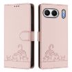 OnePlus Nord 4 5G Pink Cat Rat Embossed RFID Leather Case with Lanyard - 2