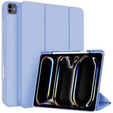 iPad Pro 13 2024 Smart Leather Case with Pen Slot - Ice Blue - 1