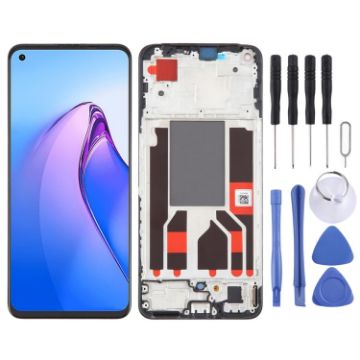 OPPO Reno8 4G OLED LCD Screen Digitizer Assembly with Frame Replacement - 1