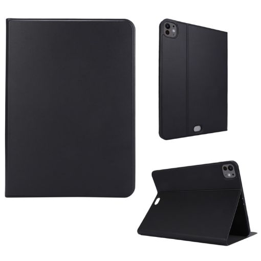 iPad Pro 13 2024 Black Leather Smart Tablet Case - 1