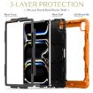 iPad Pro 13 2024 Orange Silicone Tablet Case with Strap & Holder - 5