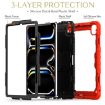 iPad Pro 13 2024 Red Silicone Tablet Case with Strap & Holder - 5