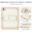 iPad Pro 13 2024 Silicone Tablet Case with Strap & Holder - Beige Rose Gold - 7
