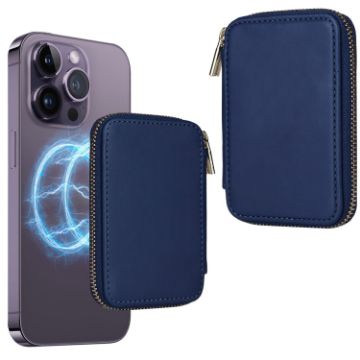 MagSafe Magnetic Zipper Card Bag Mobile Phone Sticker Blue HS-005 - 1