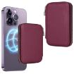 MagSafe Magnetic Zipper Card Bag for Mobile Phone - Wine Red HS-005 - 1