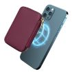 MagSafe Magnetic Zipper Card Bag for Mobile Phone - Wine Red HS-005 - 2