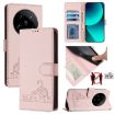 Xiaomi 14 Ultra 5G Pink Cat Rat Embossed RFID PU Case with Strap - 1