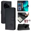 Xiaomi 14 Ultra 5G Black Cat Rat Embossed RFID PU Case with Strap - 1