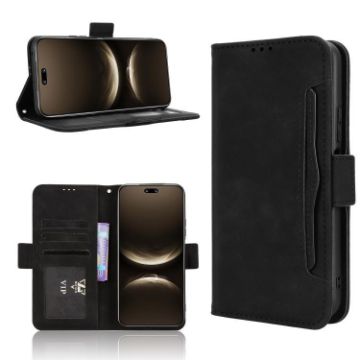 Huawei nova 14 Ultra 5G Leather Phone Case with Card Slots - Black - 1