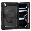 iPad Pro 13 2024 Black Silicone Hybrid PC Case with Shoulder Strap - 1