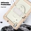 iPad Pro 13 2024 Silicone Hybrid Case with Strap - Beige/Rose Gold - 3