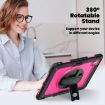 iPad Pro 13 2024 Silicone Hybrid Case with Strap - Rose Red/Black - 4