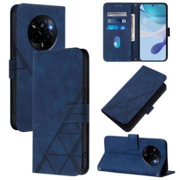 Realme Narzo 80 Pro Blue 3D Embossed Flip Leather Crossbody Case - 1