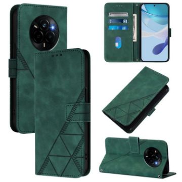 Realme Narzo 80 Pro Green 3D Embossed Flip Leather Crossbody Case - 1