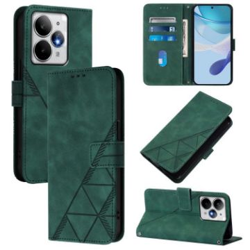Realme Neo7 Turbo 5G Green 3D Embossed Flip Leather Crossbody Case - 1