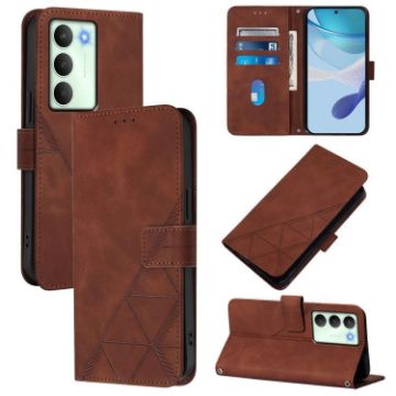 Realme V70/C75 5G Crossbody 3D Embossed Flip Leather Case Brown - 1