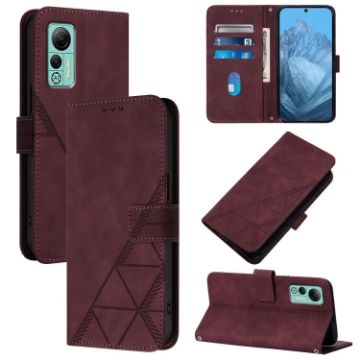 Ulefone Note 14 Wine Red 3D Embossed Flip Leather Crossbody Case - 1