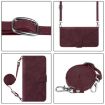 Ulefone Note 14 Wine Red 3D Embossed Flip Leather Crossbody Case - 3