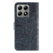 Xiaomi 14T Dark Blue Lace Flower Embossing Flip Leather Phone Case - 3