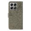 Xiaomi 14T Pro Grey Lace Flower Embossing Flip Leather Phone Case - 3