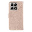 Xiaomi 14T Pro Rose Gold Lace Flower Embossing Flip Leather Case - 3