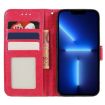 Xiaomi 14T Pro Red Lace Flower Embossing Flip Leather Phone Case - 4