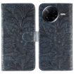 Xiaomi Poco F7 Pro/Redmi K80 Lace Flower Flip Leather Case Dark Blue - 1