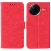 Xiaomi Poco F7 Pro/Redmi K80 Red Lace Flower Flip Leather Case - 1