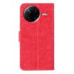 Xiaomi Poco F7 Pro/Redmi K80 Red Lace Flower Flip Leather Case - 3