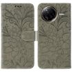 Xiaomi Poco F7 Ultra/Redmi K80 Pro Grey Lace Flower Flip Leather Case - 1