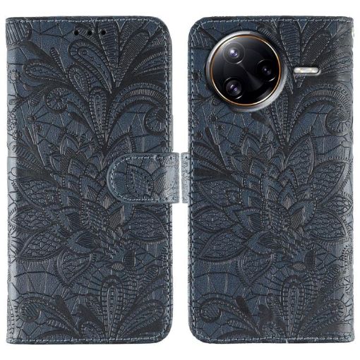 Xiaomi Poco F7 Ultra/Redmi K80 Pro Lace Flower Flip Leather Case Blue - 1