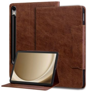 Samsung Galaxy Tab S9+/S8+/S7+ Cat Buckle Leather Case (Brown) - 1