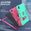 iPad Pro 13 2024 Silicone Acrylic Case with Holder - Mint Green/Rose Red - 2