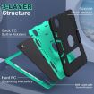 iPad Pro 13 2024 Black Mint Green Silicone Acrylic Case with Holder - 2