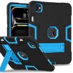 iPad Pro 13 2024 Black Blue Silicone Acrylic Case with Holder - 1