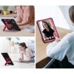 iPad Pro 13 2024 Black Rose Red Silicone Acrylic Case with Holder - 3