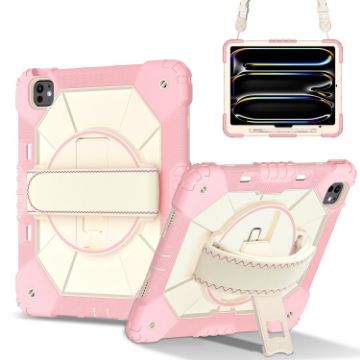 iPad Pro 13 2024 Rose Gold Beige Silicone Hybrid Tablet Case - 1