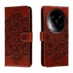 Xiaomi 14 Ultra Brown Leather Case - Sun Mandala Embossing Pattern - 1